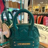[S] LOVE MOSCHINO JC4324PP0FLA0850 LOGO METAL 2WAY BAG,GREEN, 8058055428722 (SLM295)