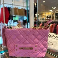 [S] LOVE MOSCHINO JC4313PP0FLA0651 SMALL LOGO ZIP BAG,PINK, 72003900007 (SLM296)