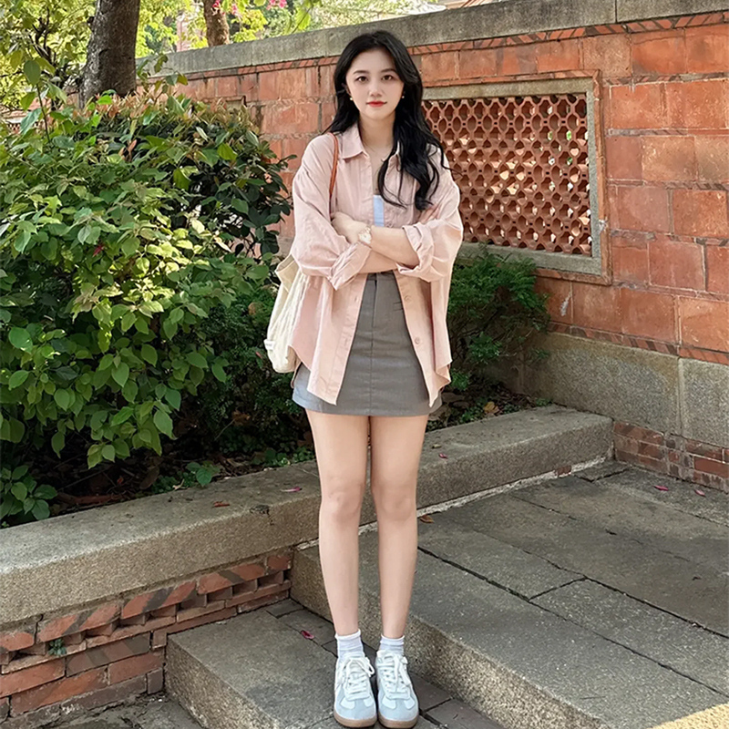 Hot selling long-sleeved shirts (pink sizes S-XL) (please contact customer service to confirm the shipping size after placing the order)
