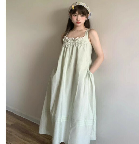 Hot selling suspender dress [green] size [S size - XL size] [please contact customer service to confirm the delivery size after placing the order]