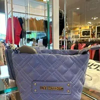 [S] LOVE MOSCHINO JC4313PP0FLA0602 SMALL LOGO ZIP BAG,PURPLE, 8058055427954 (SLM297)