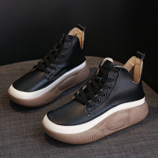熱賣高幫系帶短靴【黑色】【35-40碼】（下單後請聯絡客服確認發貨尺碼）