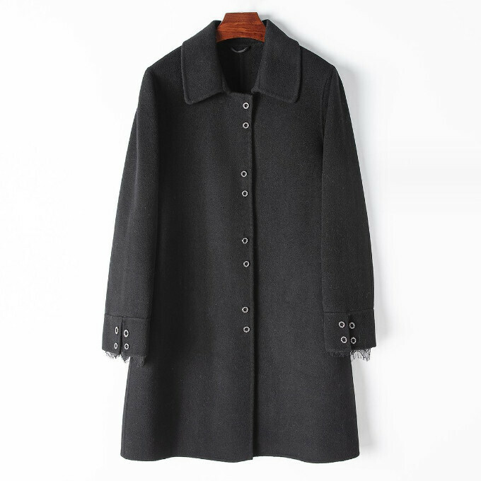 熱賣雙面毛呢大衣(L/XL碼)(黑色)(下單後聯絡客服確認發貨尺碼)