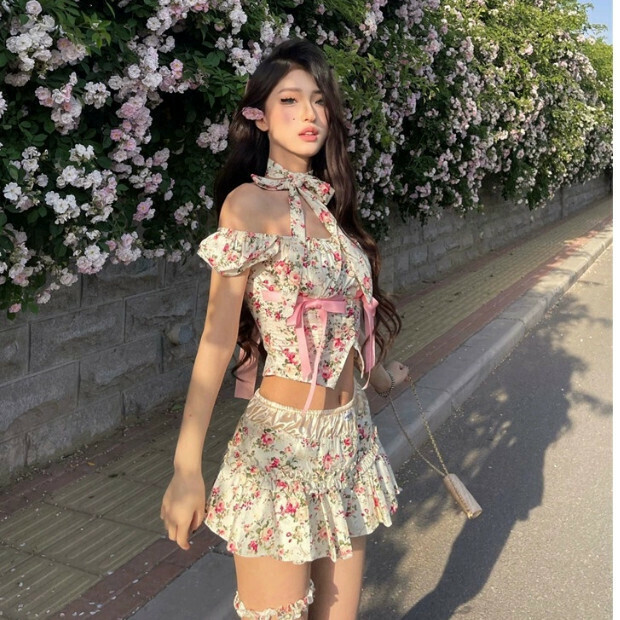 Hot Selling Floral Set [Custard Floral Set] Sizes [S-XL] [Please contact customer service to confirm the delivery size after placing the order]