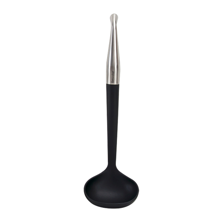 Bewater 不銹鋼式把手湯勺(附可吊掛貼吸盤)黑色