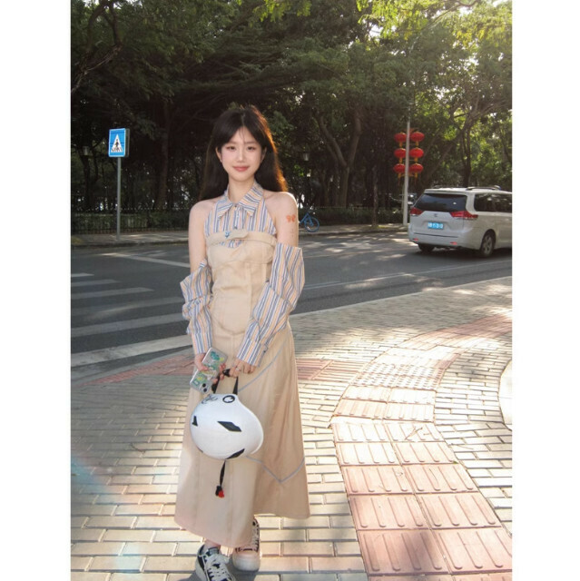 Hot selling off-the-shoulder long dress [khaki dress] sizes [S-XL] [please contact customer service to confirm the delivery size after placing the order]