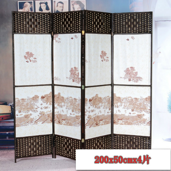 熱推木藝傢具(共4片) 辨公室屏風 玄關分隔 客廳屏風【圖案16】共4片 200x50cmx4片【雙面圖】