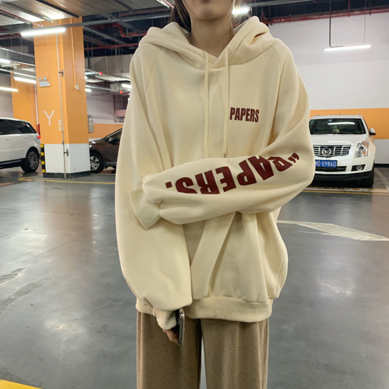 熱賣寬鬆連帽衛衣（杏色 XL碼-XXXL碼）（下單後請聯絡客服確認發貨尺碼）