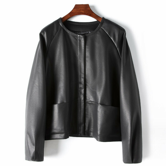 熱賣綿羊皮休閒皮夾克(M-2XL碼)(黑色)(下單後聯絡客服確認發貨尺碼)