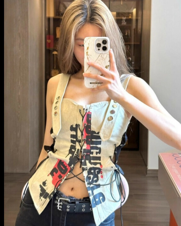 Hot Selling Retro Beige Printed Vest [Beige] Sizes [S-XL] [Please contact customer service to confirm the delivery size after placing the order]