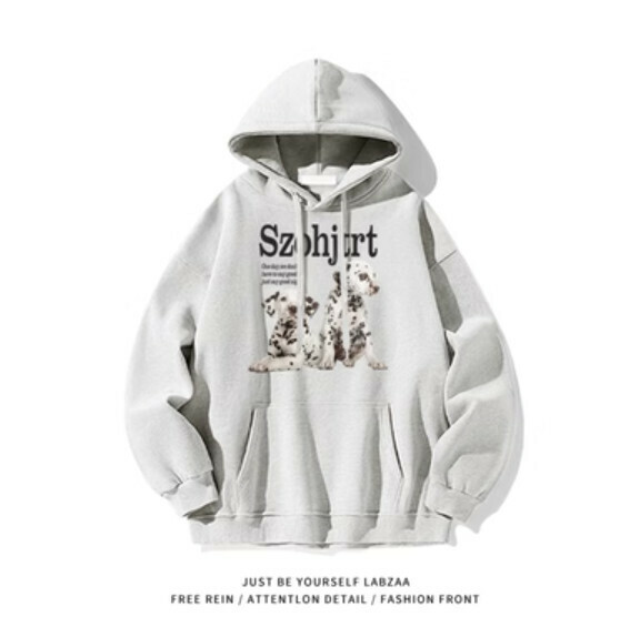 爆款連帽衛衣【M-3XL】【白灰色】(下單後聯絡客服確認發貨尺碼) 