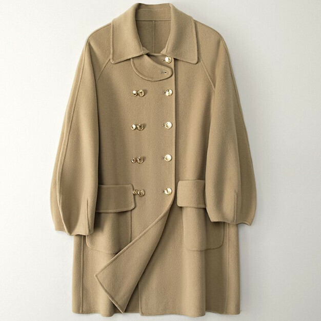 熱賣雙面毛呢大衣(S/L碼)(米杏色)(下單後聯絡客服確認發貨尺碼)