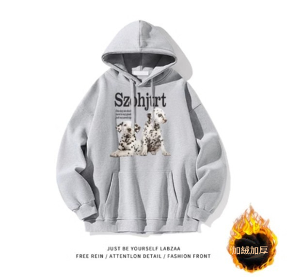 爆款連帽衛衣【M-3XL】【淺灰色-加絨加厚】(下單後聯絡客服確認發貨尺碼) 