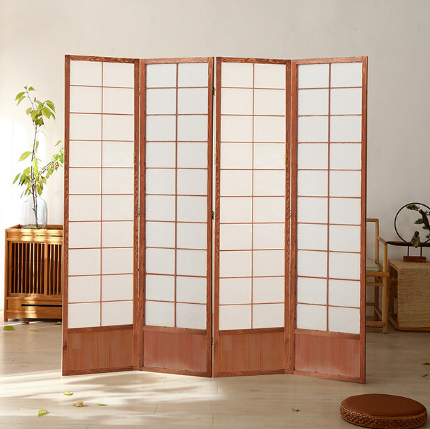 熱推木藝傢具(共4片) 辨公室屏風 玄關分隔 客廳屏風【咖啡色】共4片 180x45cmx4片