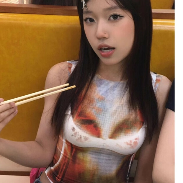 Hot Selling Sleeveless Short Mesh Top [Print Vest] Sizes [S-XL] [Please contact customer service to confirm the delivery size after placing the order]