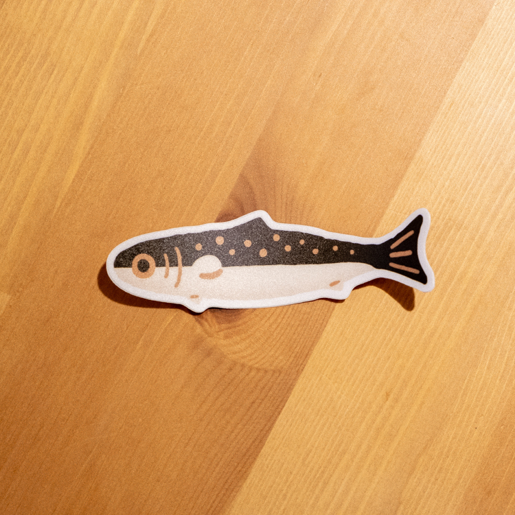 小黃間｜防水大貼紙｜沙丁魚