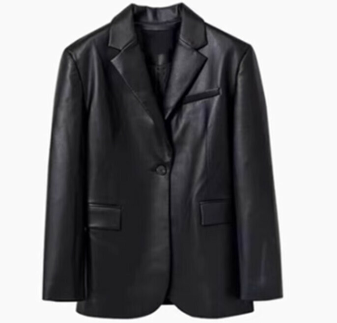 熱賣PU皮西裝【黑色皮衣】尺碼【S碼—XL碼】【下單後請聯絡客服確認發貨尺碼】