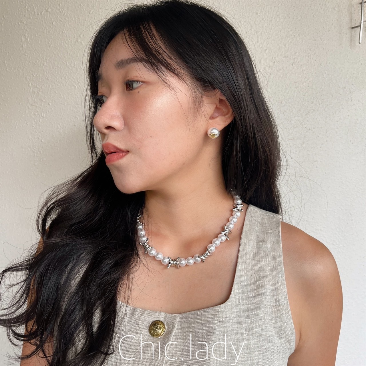 Necklace ｜拼接荊棘珍珠鍊