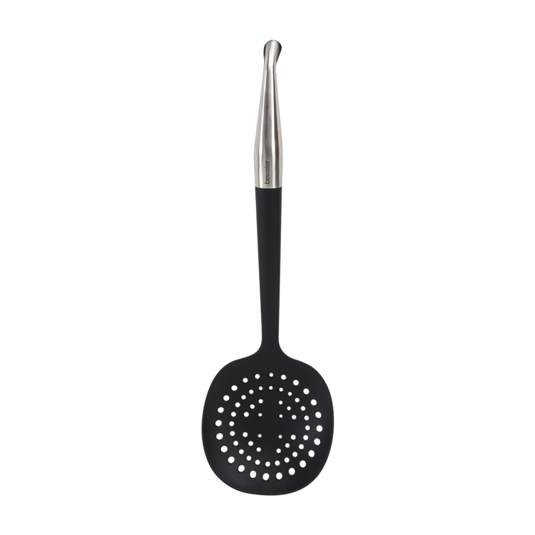 Bewater 不銹鋼式把手漏勺(附可吊掛貼吸盤)黑色