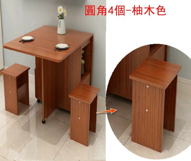 Hot selling simple small stool/home small bench/square stool-4 rounded corners-teak color