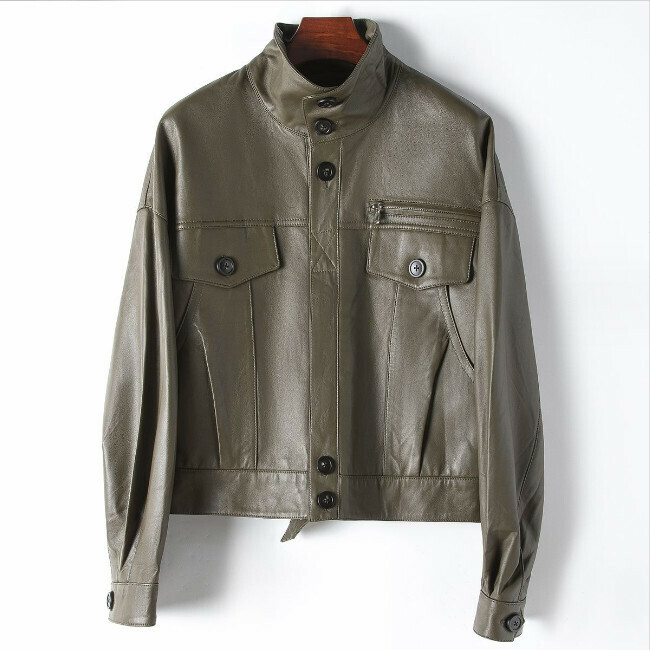 Best Selling Motorcycle Leather Jacket (M Size) (Dark Green)
