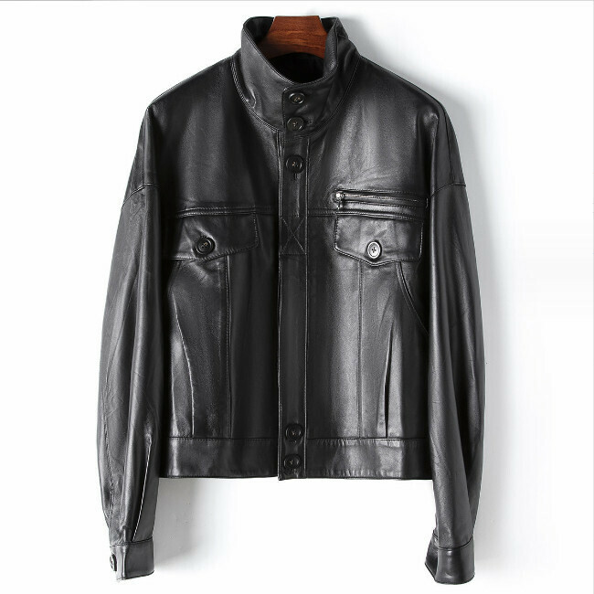 Hot selling motorcycle style leather jacket (S/M size) (black) (contact customer service after placing the order to confirm the delivery size)