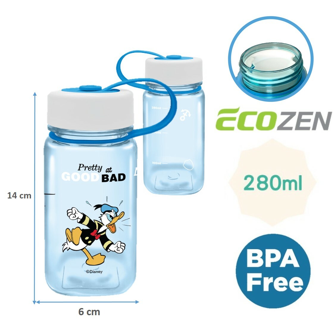 迪士尼唐老鴨 |方形便攜式水樽(280ml)