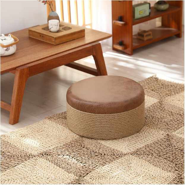 Hot selling Korean and Japanese furniture, shoe changing stool, round coffee table, meditation stool, tea ceremony chair [40x18cm]
