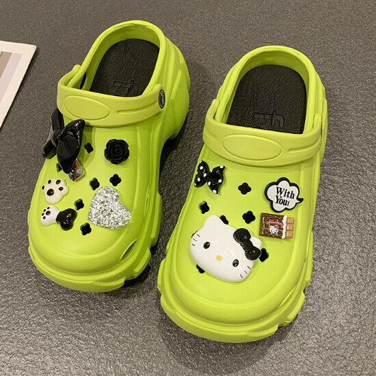 熱賣厚底洞洞拖鞋【綠色】【34-40碼】（下單後請聯絡客服確認發貨尺碼）