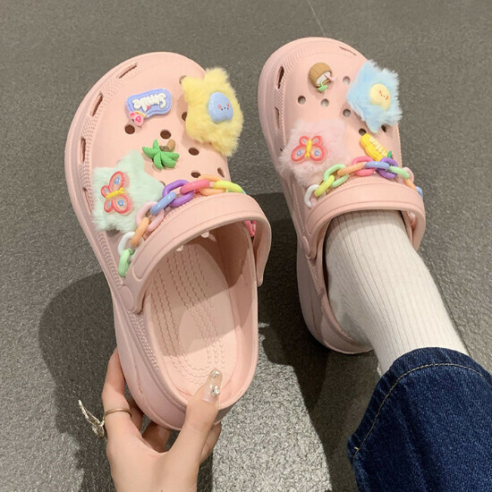 熱賣增高洞洞拖鞋【粉色】【35-40碼】（下單後請聯絡客服確認發貨尺碼）