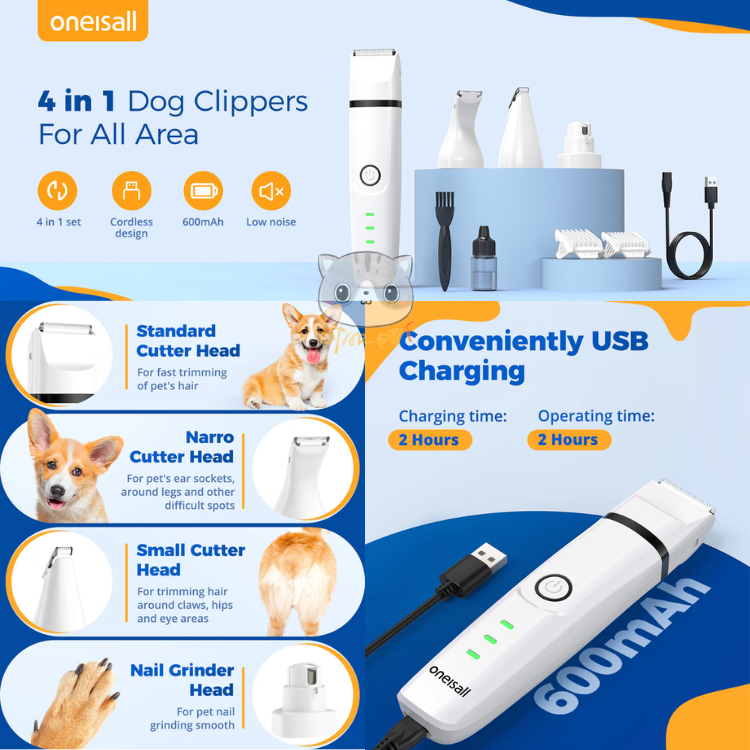 Oneisall 4 in 1 Dog Grooming Kit (N12)