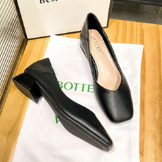 熱賣粗跟奶奶鞋單鞋【黑色】【35-40碼】（下單後請聯絡客服確認發貨尺碼）
