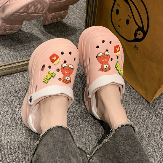 熱賣厚底洞洞拖鞋【粉色】【35-40碼】（下單後請聯絡客服確認發貨尺碼）