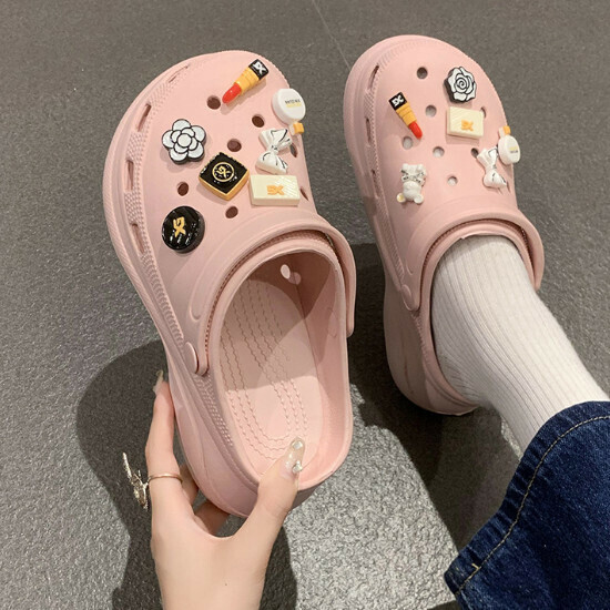 熱賣厚底洞洞拖鞋【粉色】【35-40碼】（下單後請聯絡客服確認發貨尺碼）
