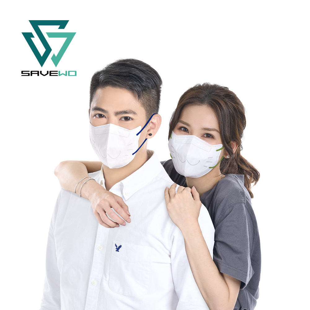 *ADT 成人版 代用盒包裝* SAVEWO 3DMEOW Turquoise 救世立體喵成人版防護口罩 寶石系列 綠松石 (30片獨立包裝/盒) (90% 以上成人適用)