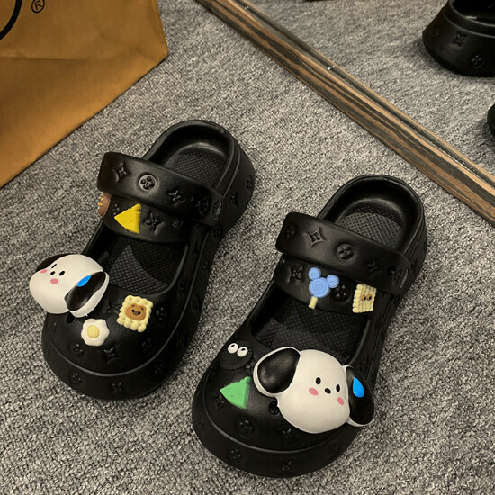 熱賣可愛洞洞拖鞋【黑色】【35-40碼】（下單後請聯絡客服確認發貨尺碼）