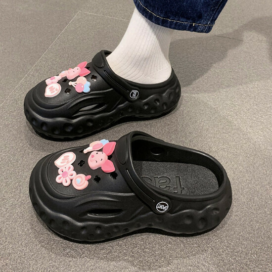 熱賣增高洞洞拖鞋【黑色】【36-40碼】（下單後請聯絡客服確認發貨尺碼）