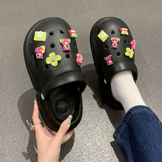 熱賣可愛洞洞拖鞋【黑色】【35-40碼】（下單後請聯絡客服確認發貨尺碼）