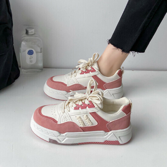 熱賣厚底休閒板鞋【粉紅色】【35-40碼】（下單後請聯絡客服確認發貨尺碼）