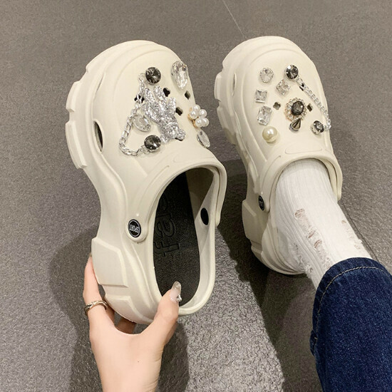 熱賣增高洞洞拖鞋【白色】【34-40碼】（下單後請聯絡客服確認發貨尺碼）
