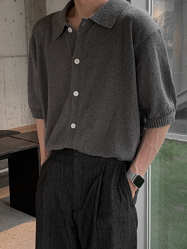 LOEN圈圈紗短袖開衫