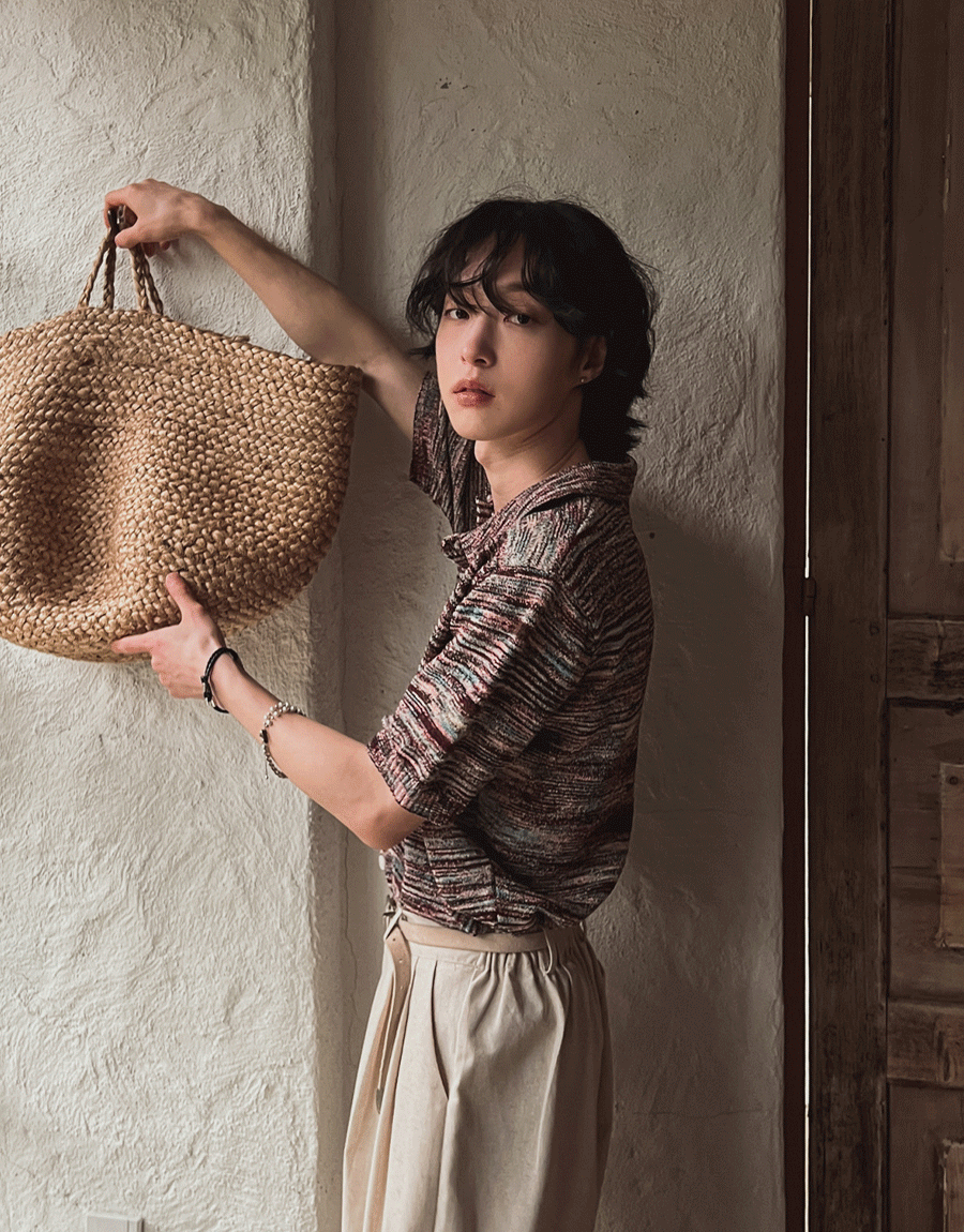 LOEN圈圈紗短袖開衫