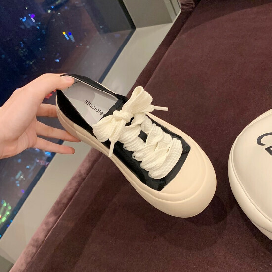 熱賣增高厚底帆布鞋【黑色】【35-40碼】（下單後請聯絡客服確認發貨尺碼）