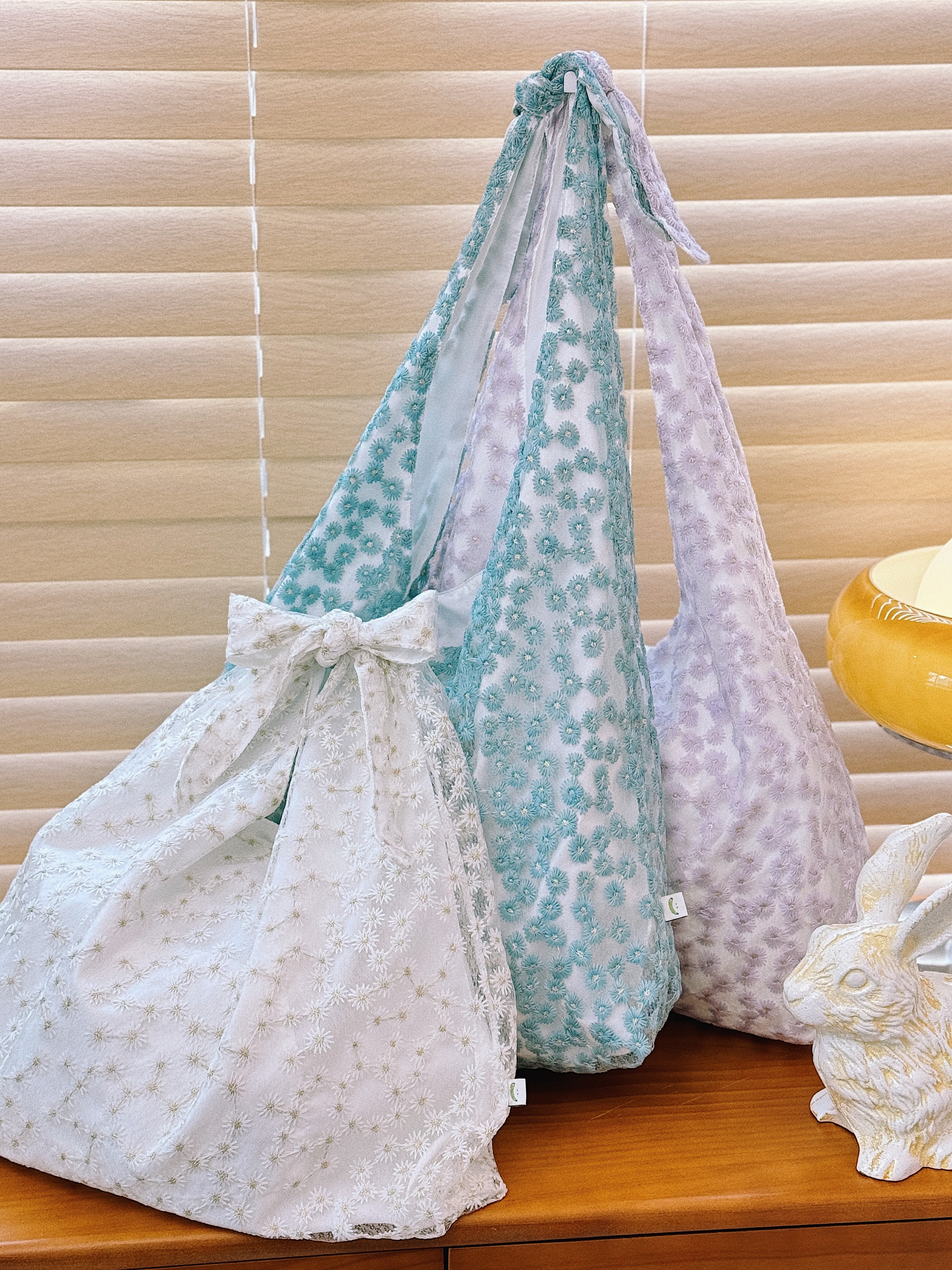 三色／小雛菊雙層綁結袋子 / Daisy Double Knotted Bag