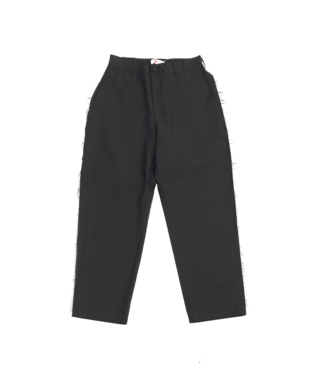 pip / 羊毛混紡抽鬚西裝長褲 -深灰