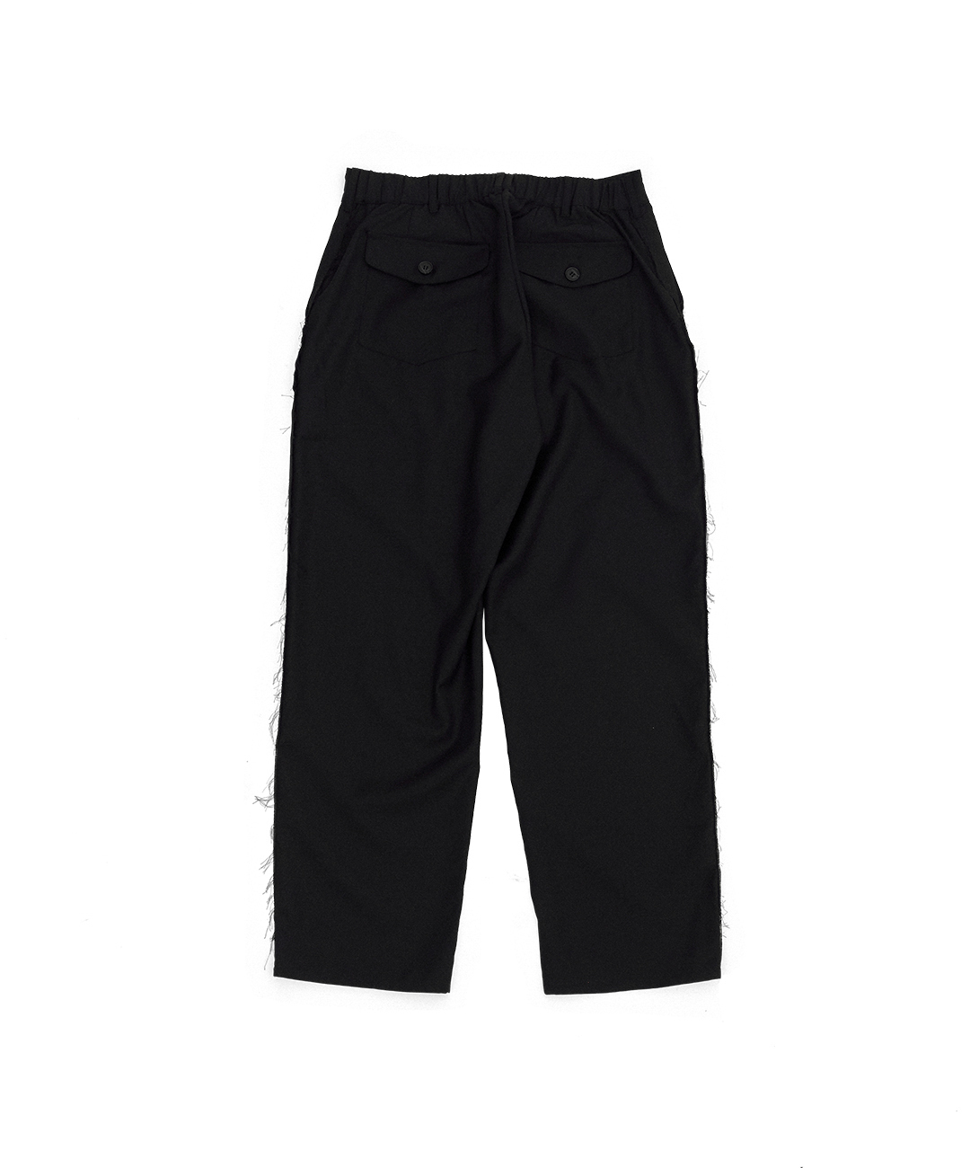 pip / 羊毛混紡抽鬚西裝長褲 -黑