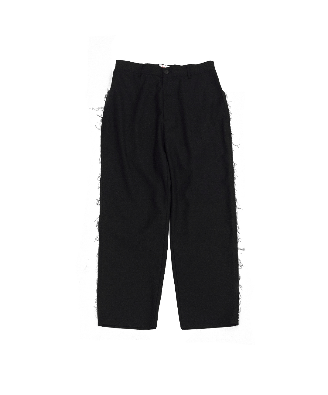 pip / 羊毛混紡抽鬚西裝長褲 -黑