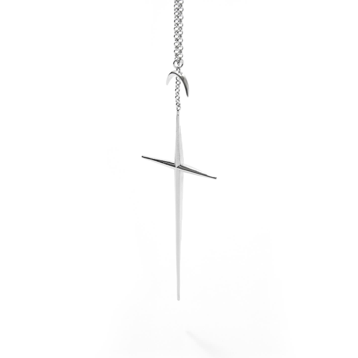 Fe3c Bling Bling Cross & Moon Necklace 週年十字項鍊