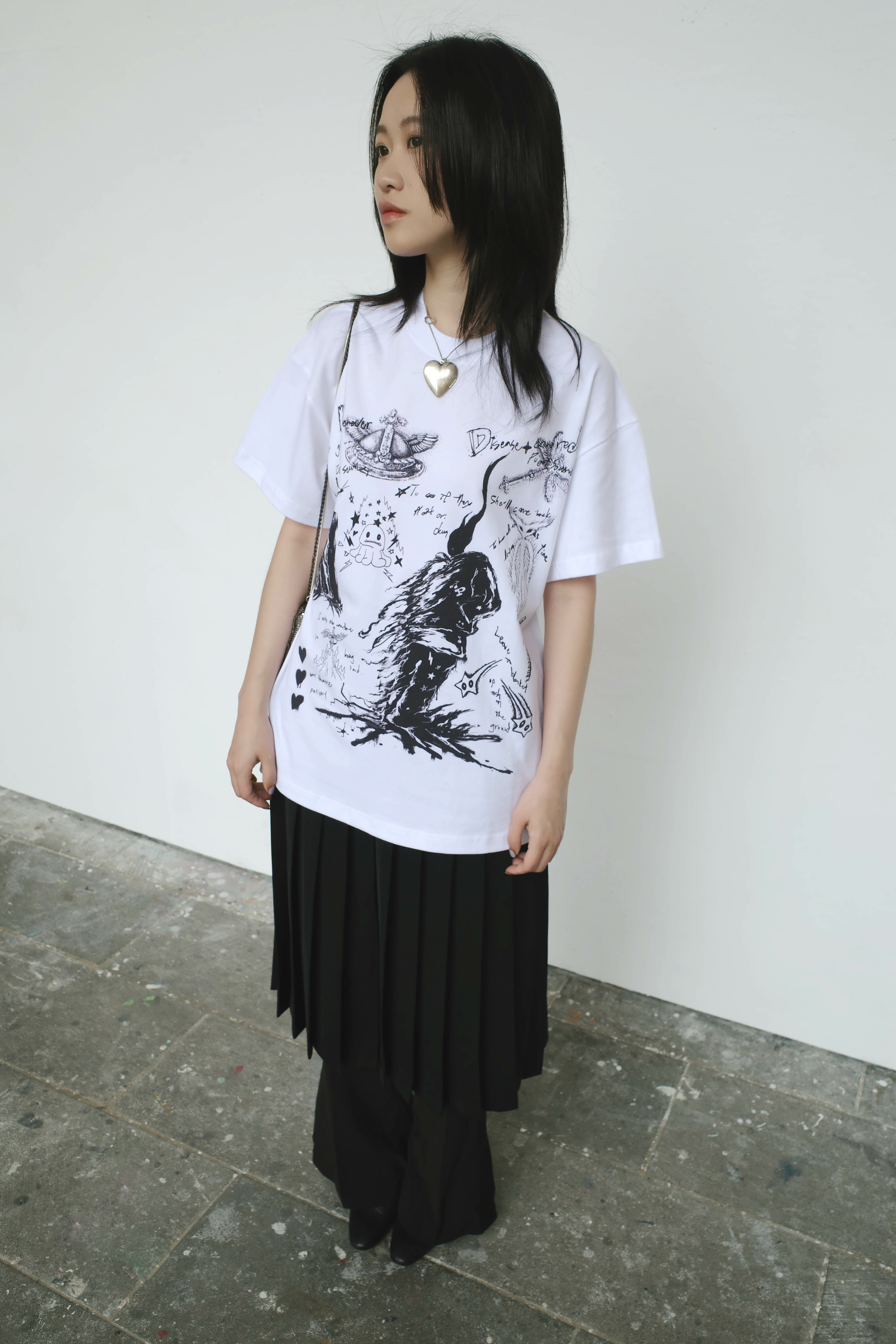 pip / "Matsuoka's rebirth"短袖圖像T恤 -白