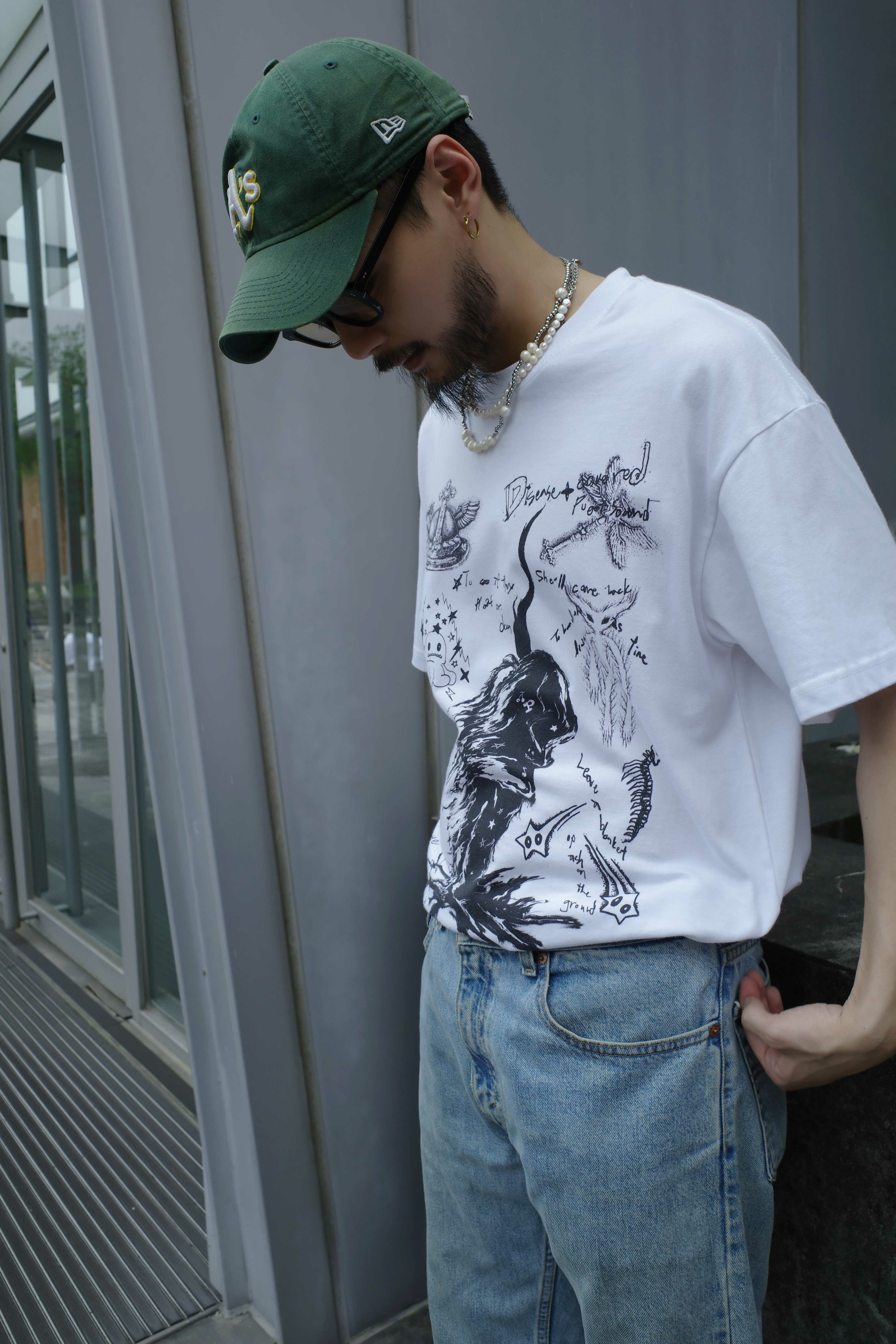 pip / "Matsuoka's rebirth"短袖圖像T恤 -白